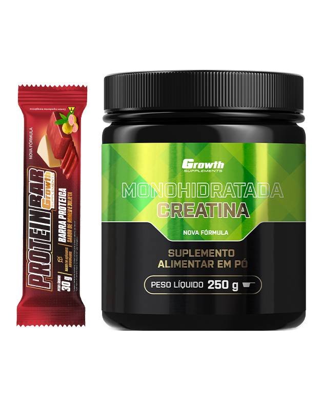 Kit Creatina Monohidratada 250g + Protein Bar 30g (12un)