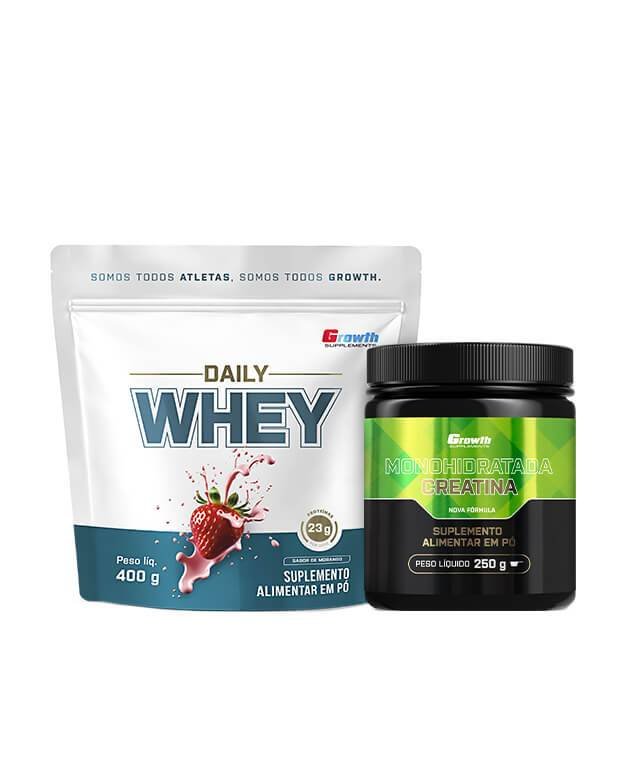 Combo Diário Whey 400g + Creatina Monohidratada 250g
