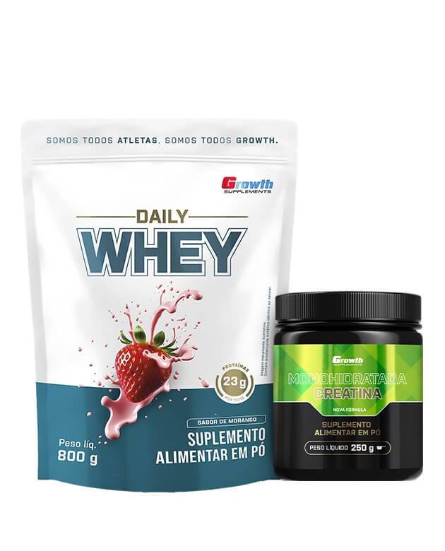 Combo Diário Whey 800g + Creatina Monohidratada 250g