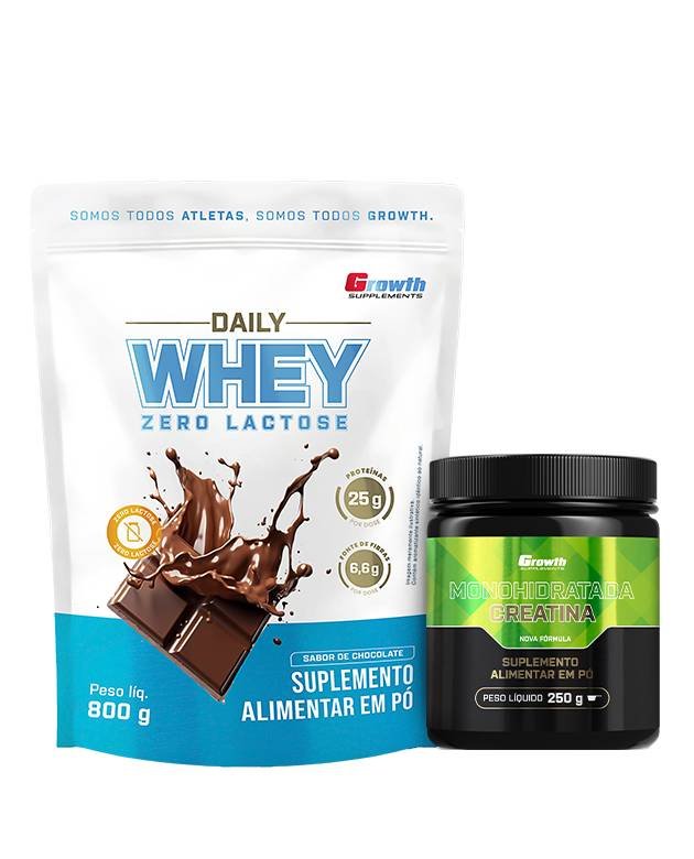 Kit Whey Diário Zero Lactose 800g + Creatina 250g