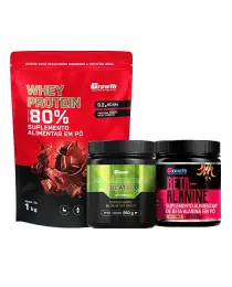Kit Whey Concentrado 1kg + Creatina 250g + Beta Alanina 250g