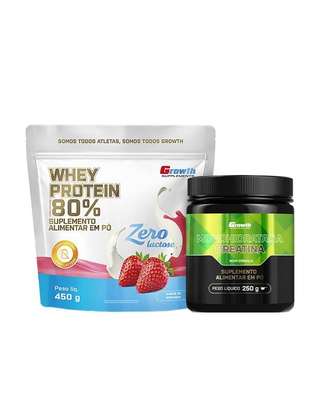 Kit Whey Concentrado Zero 450g + Creatina Monohidratada 250g