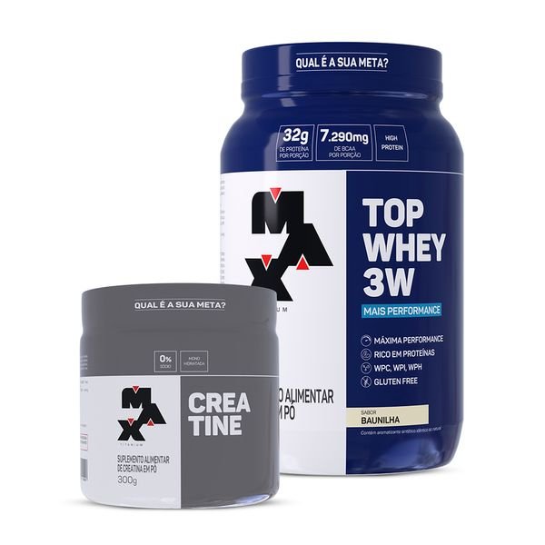 Kit Creatina 300g + Whey 3W + Performance 900g