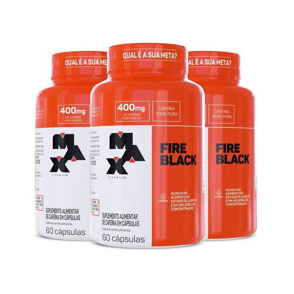 Pack 3x Fire Black 60 cápsulas — Termogênico